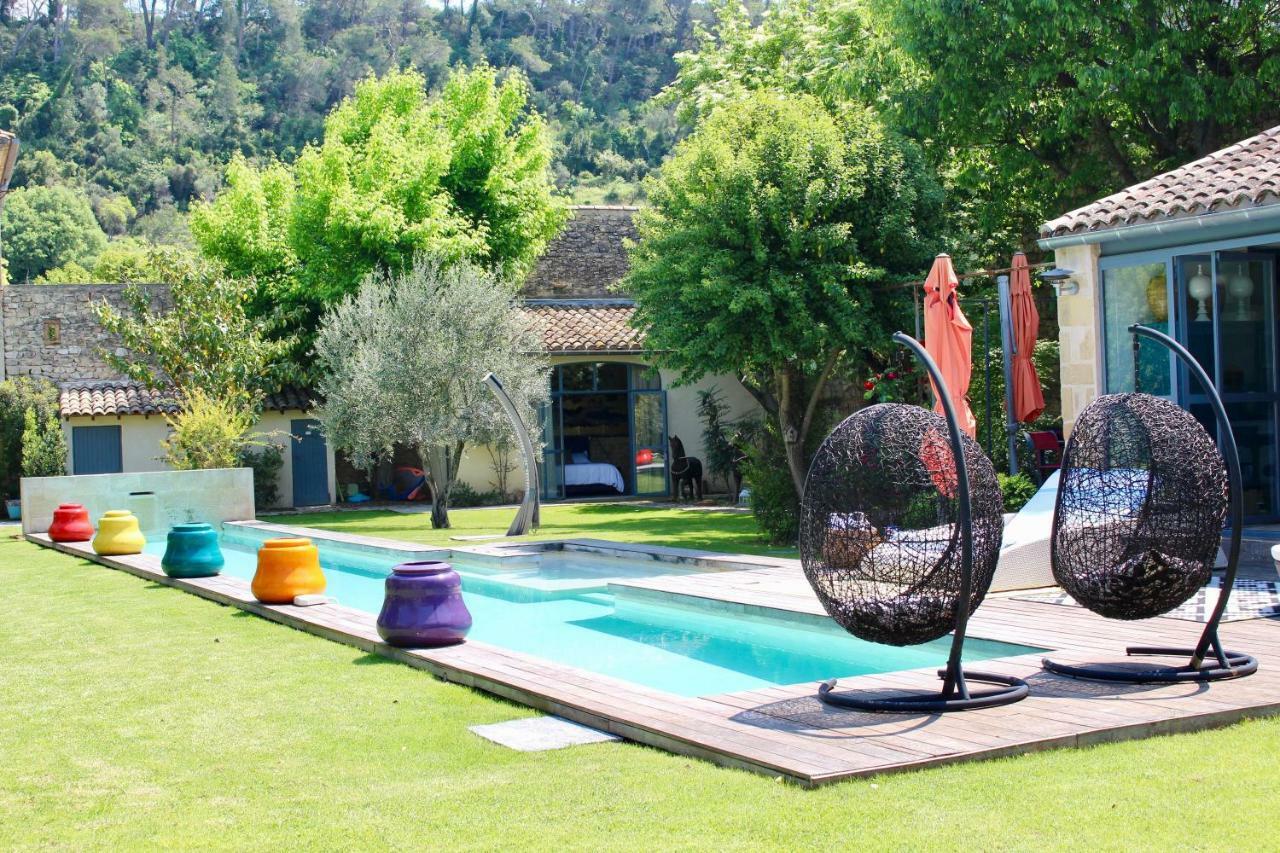 Mas Bleu Villa Sommieres Bagian luar foto